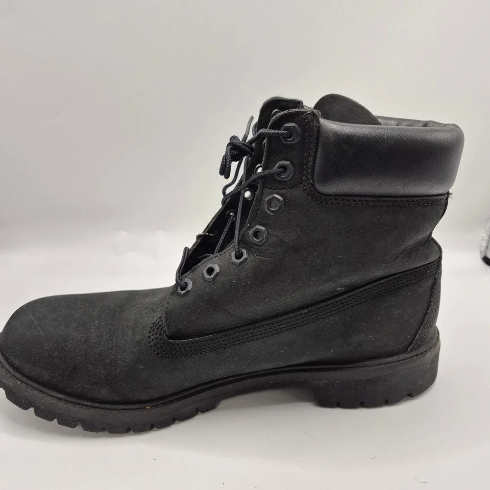 Timberland 6 Inch Premium Waterproof Boots Black Nubuck 10073 Mens 11.5 M